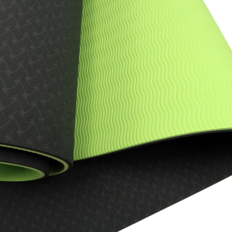 Powertrain TPE Pilates Exercise Yoga Mat 8mm - Black Green image 4
