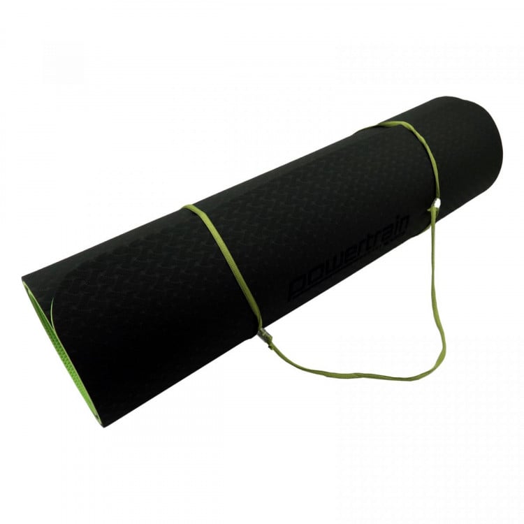 Powertrain Eco Friendly TPE Yoga Exercise Pilates Mat - Black Green image 6