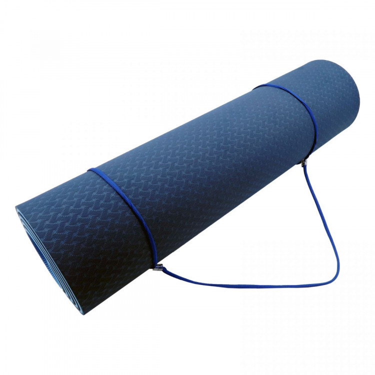 Powertrain Eco Friendly TPE Yoga Exercise Pilates Mat - Dark Blue image 6