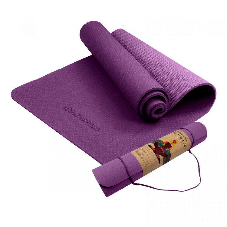 Powertrain Eco Friendly TPE Yoga Mats Exercise Pilates  - Purple image 2