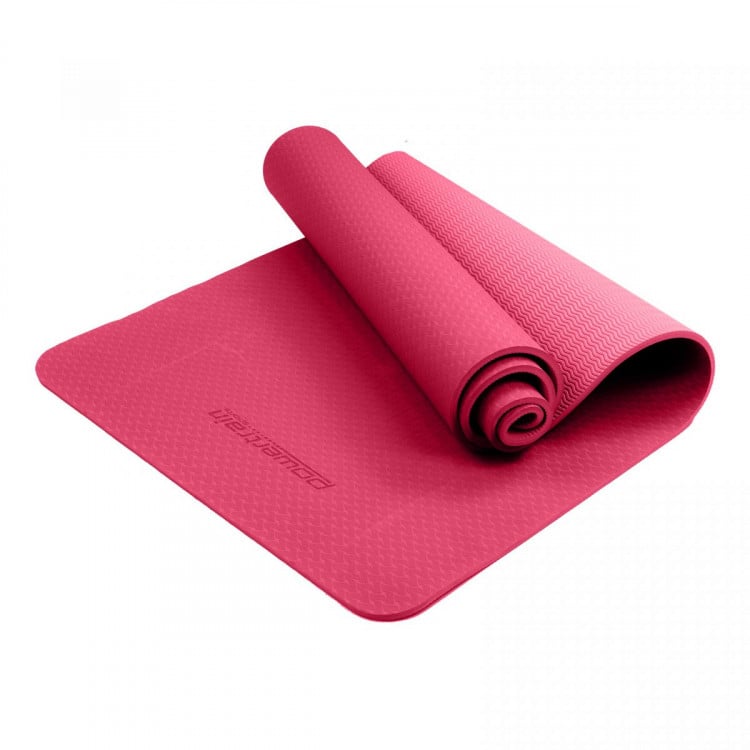 Powertrain Eco Friendly TPE Yoga Exercise Pilates Mat - Rose Pink image 5
