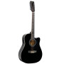 Karrera 12-String Acoustic Guitar with EQ - Black thumbnail 1