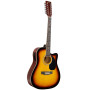Karrera Acoustic Guitar 12-String with EQ - Sunburst thumbnail 1