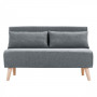 Adjustable Corner Sofa 2-Seater Lounge Linen Bed Seat - D.Grey thumbnail 1