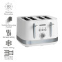 Morphy Richards Illumination 4 Slice 1800W Toaster - White thumbnail 3