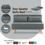 Adjustable Corner Sofa 2-Seater Lounge Linen Bed Seat - D.Grey thumbnail 2