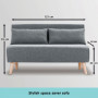 Adjustable Corner Sofa 2-Seater Lounge Linen Bed Seat - D.Grey thumbnail 3
