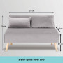 2-Seater Adjustable Sofa Bed Lounge Faux Velvet Fabric - Light Grey thumbnail 3