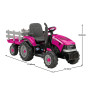 Peg Perego Pink Case IH 12V Kids Ride On Tractor with Trailer 2 Speed Toy thumbnail 3
