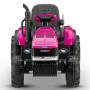 Peg Perego Pink Case IH 12V Kids Ride On Tractor with Trailer 2 Speed Toy thumbnail 5