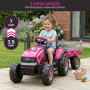 Peg Perego Pink Case IH 12V Kids Ride On Tractor with Trailer 2 Speed Toy thumbnail 8
