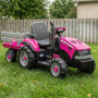 Peg Perego Pink Case IH 12V Kids Ride On Tractor with Trailer 2 Speed Toy thumbnail 9