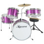 Karrera Childrens 4pc Drum Kit - Purple thumbnail 1