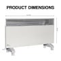 Noirot 2000W 7358-7 Electric Panel Heater with Castors Refurbished thumbnail 2
