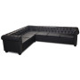 Chesterfield Corner Sofa 6-seater Artificial Leather Black thumbnail 2