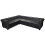Chesterfield Corner Sofa 6-seater Artificial Leather Black thumbnail 4