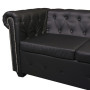 Chesterfield Corner Sofa 6-seater Artificial Leather Black thumbnail 6