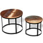 Coffee Table Set 2 Pieces Solid Reclaimed Wood Round 40/50cm thumbnail 1