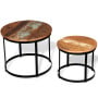 Coffee Table Set 2 Pieces Solid Reclaimed Wood Round 40/50cm thumbnail 4