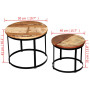 Coffee Table Set 2 Pieces Solid Reclaimed Wood Round 40/50cm thumbnail 7