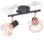 Ceiling Lamp With 2 Spotlights E14 Black And Copper thumbnail 3
