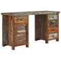Pedestal Desk Solid Reclaimed Wood 140x50x77 Cm thumbnail 1