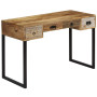 Desk Solid Mango Wood And Real Leather 117x50x76 Cm thumbnail 11