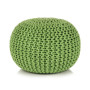 Hand-knitted Pouffe Cotton 50x35 Cm Green thumbnail 1