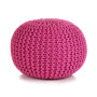 Hand-knitted Pouffe Cotton 50x35 Cm Pink thumbnail 1