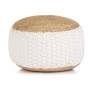 Woven/knitted Pouffe Jute Cotton 50x35 Cm White thumbnail 1