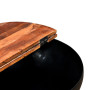 Coffee Table Set 2 Pieces Solid Reclaimed Wood Black Bowl Shape thumbnail 8