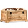 Storage Bench Genuine Leather And Solid Mango Wood 80x44x44 Cm thumbnail 1