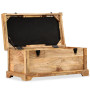 Storage Bench Genuine Leather And Solid Mango Wood 80x44x44 Cm thumbnail 6