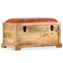Storage Bench Genuine Leather And Solid Mango Wood 80x44x44 Cm thumbnail 11