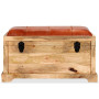 Storage Bench Genuine Leather And Solid Mango Wood 80x44x44 Cm thumbnail 5