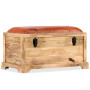 Storage Bench Genuine Leather And Solid Mango Wood 80x44x44 Cm thumbnail 9