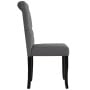 Dining Chairs 4 Pcs Dark Grey Fabric Tufted Button thumbnail 5