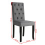 Dining Chairs 4 Pcs Dark Grey Fabric Tufted Button thumbnail 7