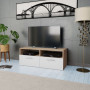 Tv Cabinet Chipboard 95x35x36 Cm Oak And White thumbnail 1