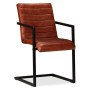 Dining Chairs 2 Pcs  Real Leather- Brown thumbnail 3