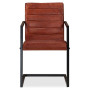 Dining Chairs 2 Pcs  Real Leather- Brown thumbnail 4