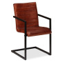 Dining Chairs 2 Pcs  Real Leather- Brown thumbnail 6