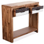 Console Table Solid Acacia Wood 86x30x75 Cm Natural thumbnail 5