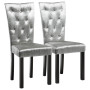 Dining Chairs 2 Pcs Silver Velvet thumbnail 2