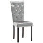 Dining Chairs 2 Pcs Silver Velvet thumbnail 4
