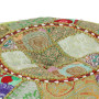 Patchwork Pouffe Round Cotton Handmade 40x20 Cm Green thumbnail 2
