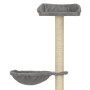 Cat Tree With Sisal Scratching Posts Grey 148 Cm thumbnail 4