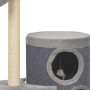 Cat Tree With Sisal Scratching Posts Grey 148 Cm thumbnail 6