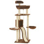 Cat Tree With Sisal Scratching Posts Brown 145 Cm thumbnail 1