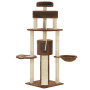 Cat Tree With Sisal Scratching Posts Brown 145 Cm thumbnail 2